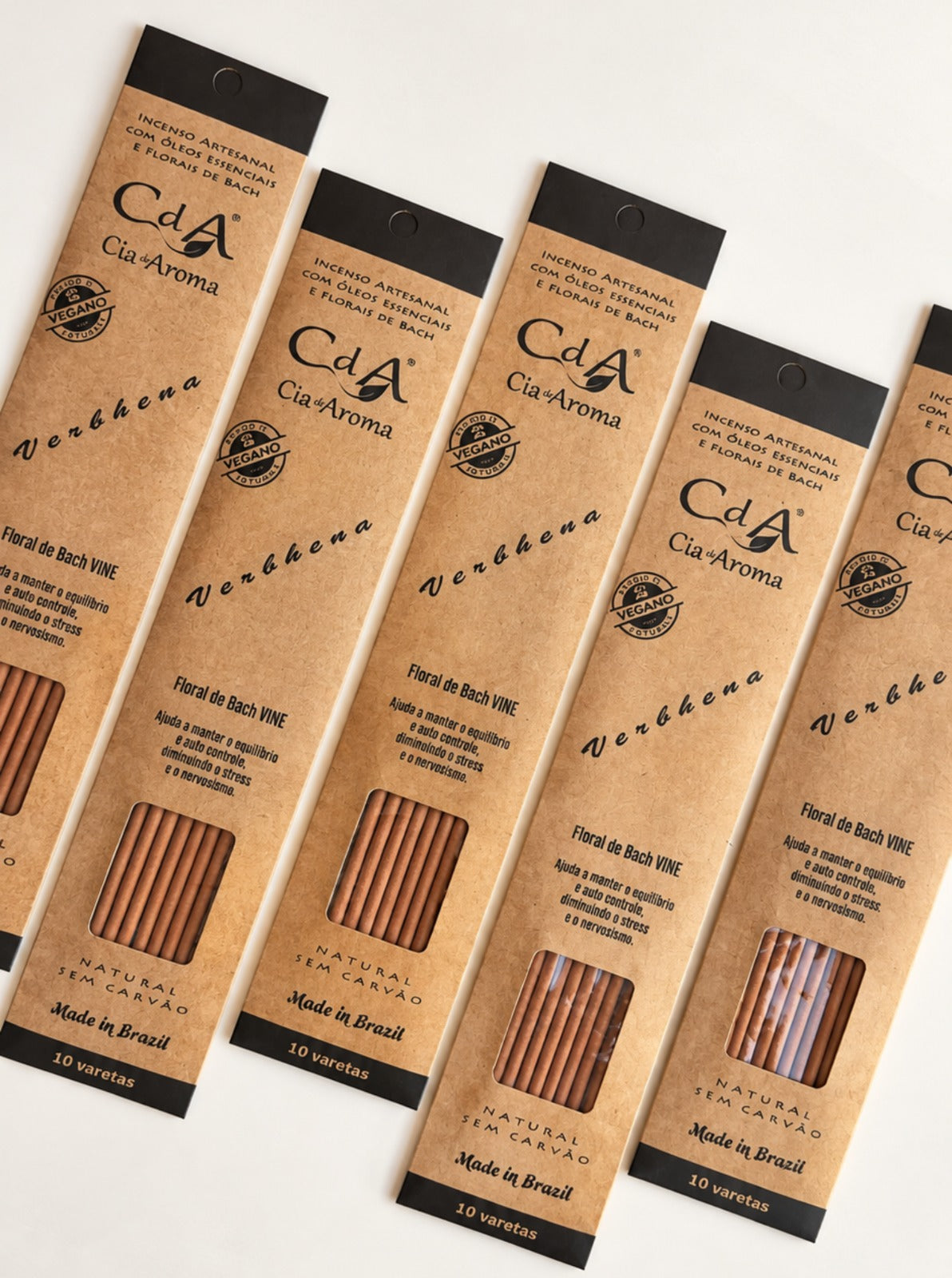 Incenso Natural Cia de Aroma - Verbena - Equilíbrio, Autocontrole, Diminui Stress e Nervosismo