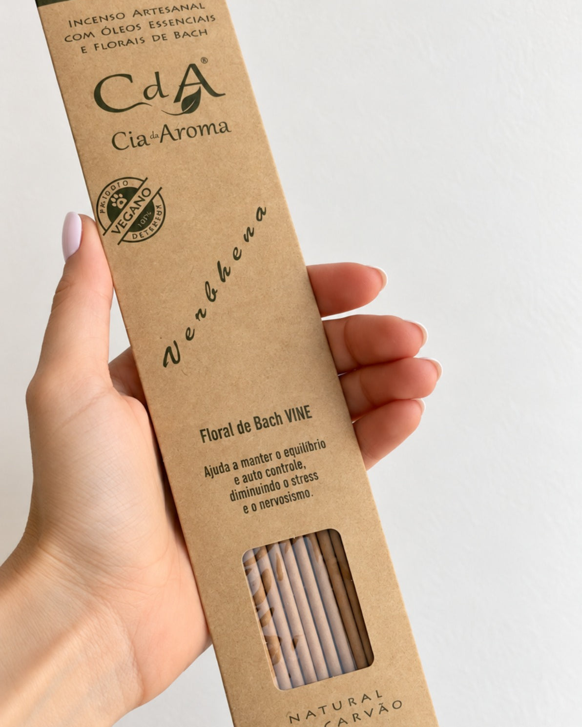 Incenso Natural Cia de Aroma - Verbena - Equilíbrio, Autocontrole, Diminui Stress e Nervosismo