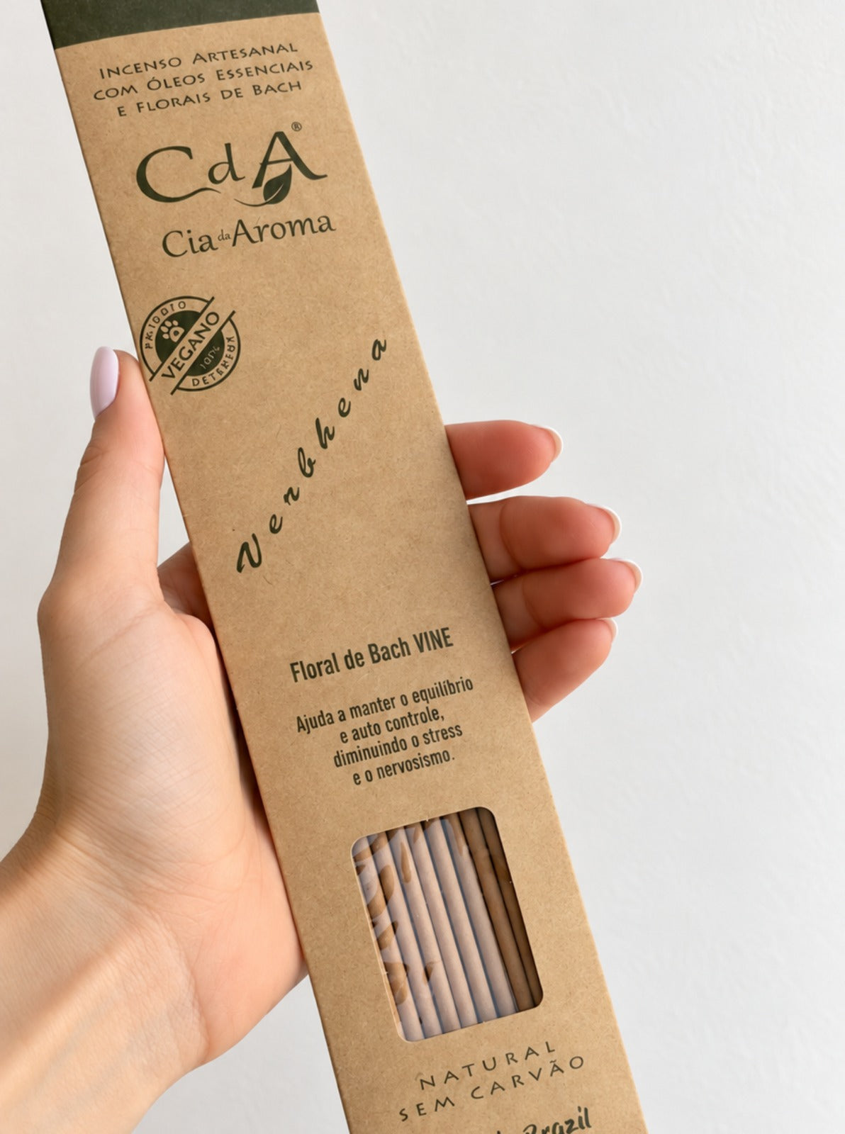 Incenso Natural Cia de Aroma - Verbena - Equilíbrio, Autocontrole, Diminui Stress e Nervosismo