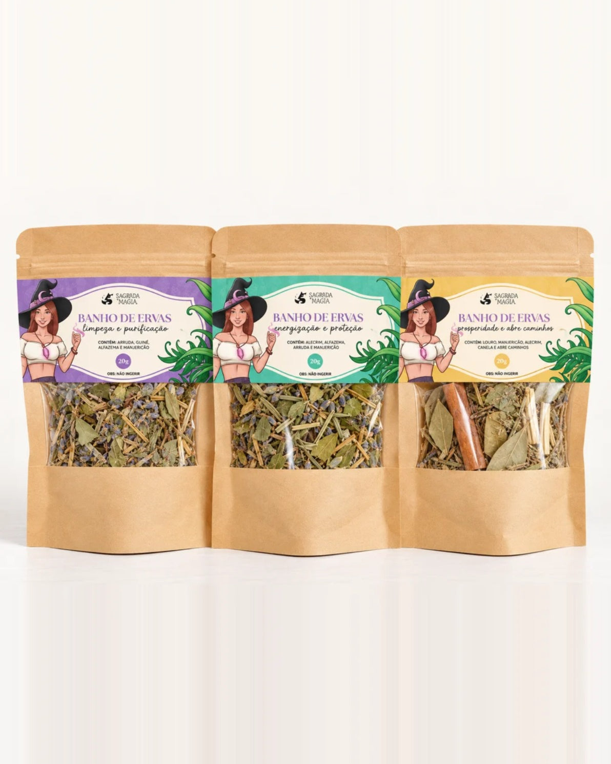 Banho de Ervas - Limpeza, Proteção e Abre Caminhos - KIT COMPLETO