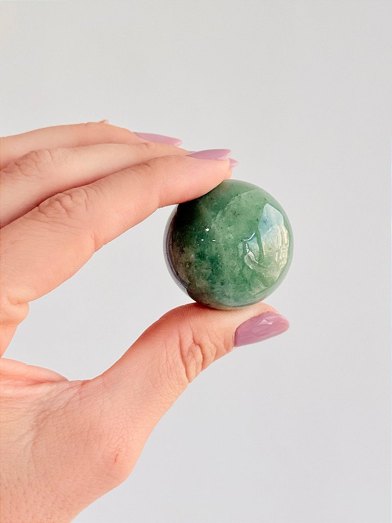 Esfera de Quartzo Verde Mini - Saúde, Equilíbrio Emocional, Bem Estar