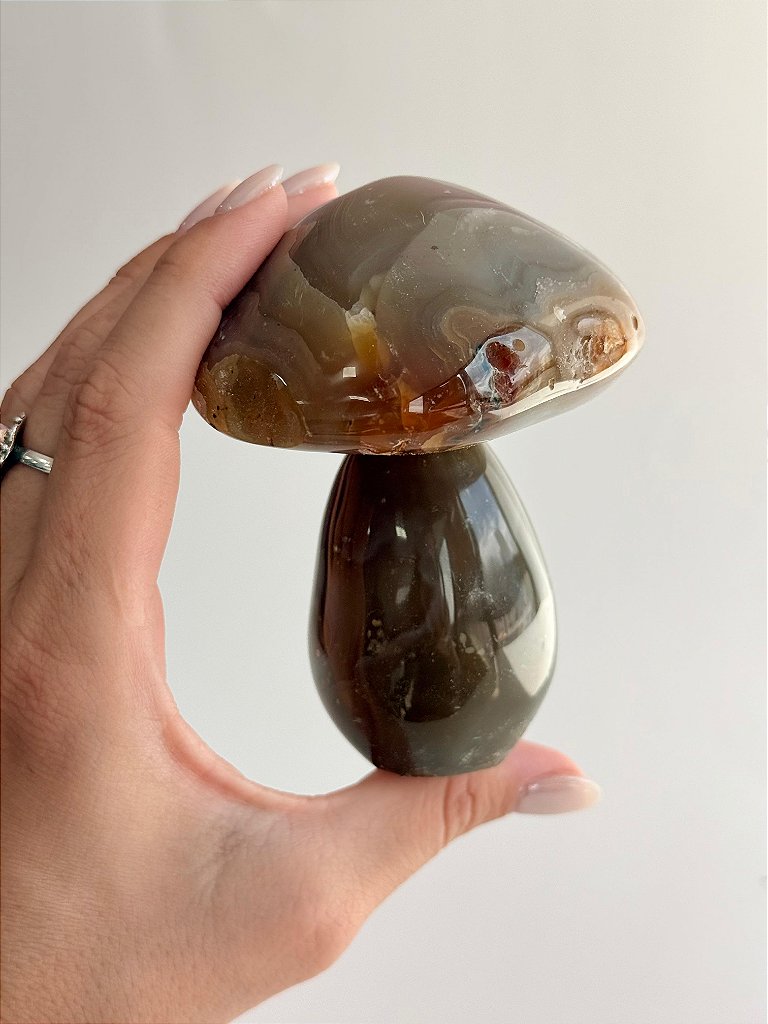 Cogumelo de Ágata - CGAGA05 402g - Pedra da Sorte, Coragem e Autoconfiança