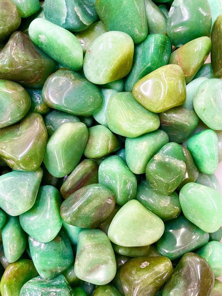 Quartzo Verde Rolado - Saúde, Equilíbrio emocional e Abundância