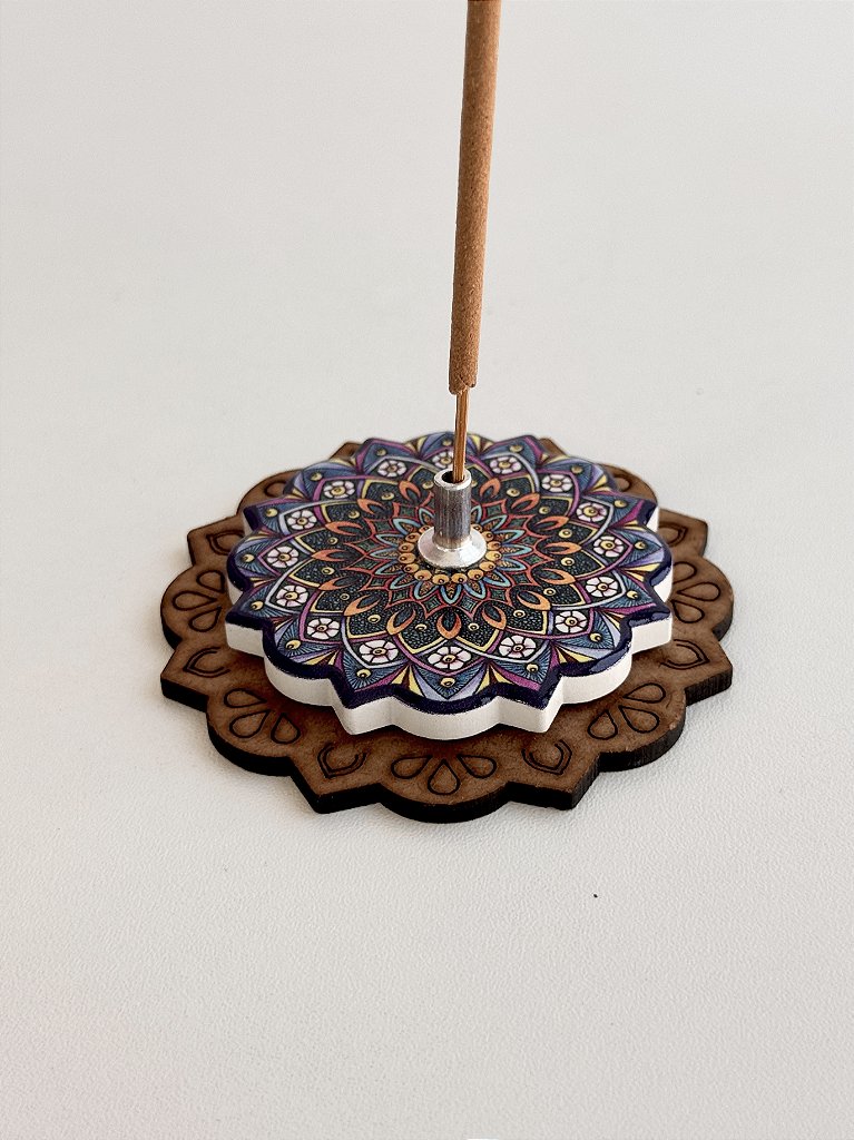 Incensário Mandala Colorida - Variações Disponíveis