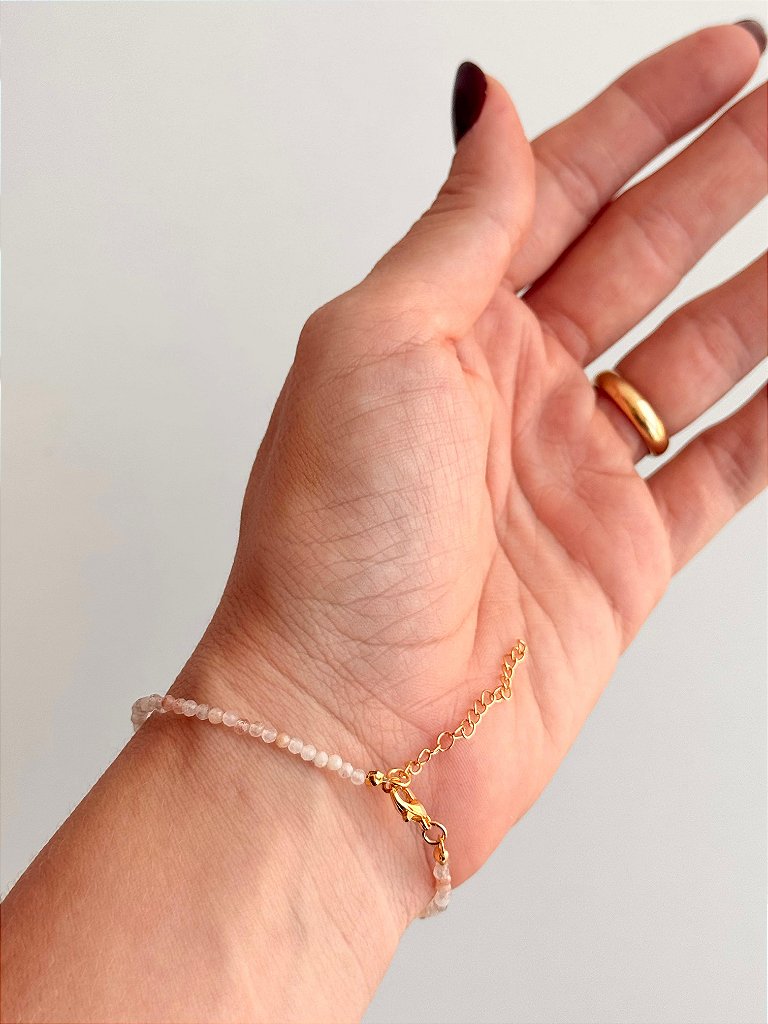Pulseira de Pedra do Sol 2mm Multifacetada - Pedra do Sucesso