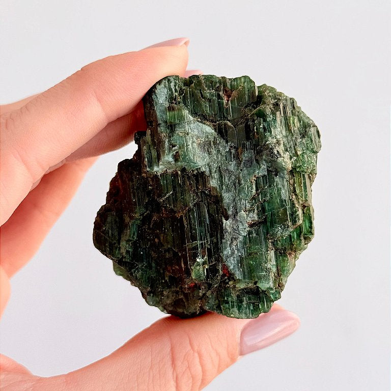 Turmalina Verde e Preta G - Imã de Prosperidade; Cura; Poder de Manifestação