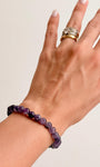 Pulseira de Ametista Redonda 6mm - Intuição, Conexão, Espiritualidade e Eleva a Vibração