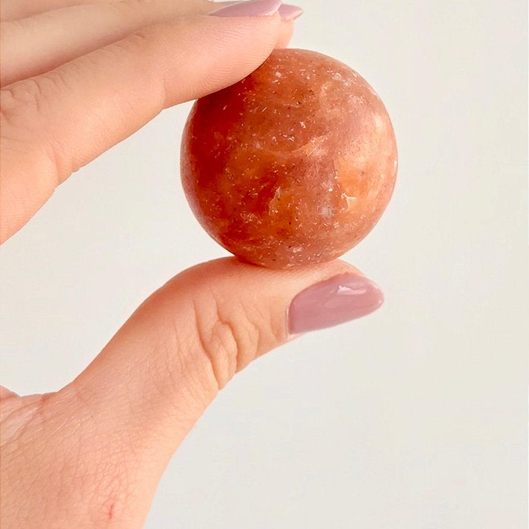 Esfera de Calcita Laranja Mini - Pedra da Alegria, vitalidade, Expressão