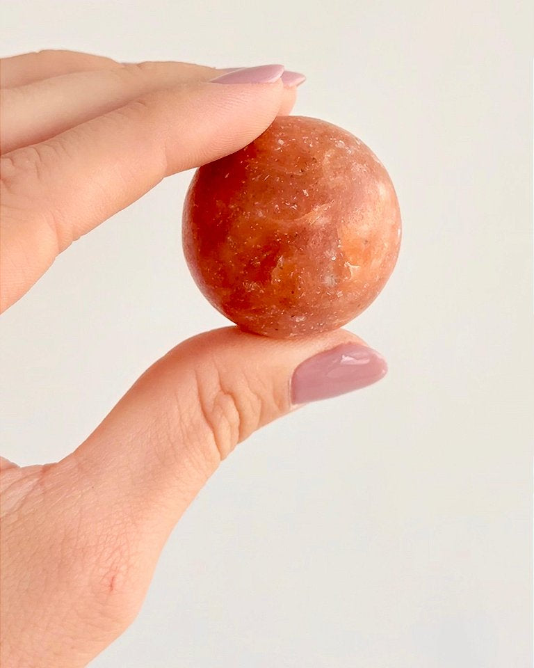 Esfera de Calcita Laranja Mini - Pedra da Alegria, vitalidade, Expressão
