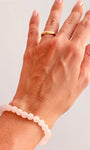 Pulseira de Quartzo Rosa Redonda 6mm - Pedra do Amor - Cura do Coração, Amor Próprio, Perdão e Gratidão