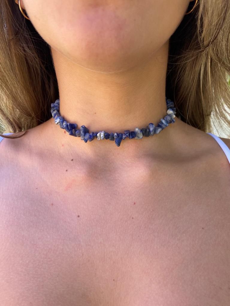 Choker de Sodalita - Direcionamento, Clareza Mental, Decisões, Discernimento