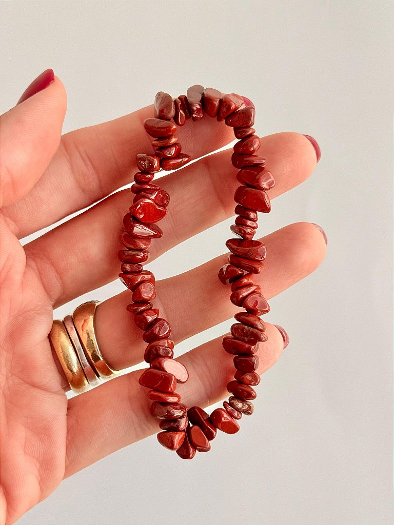 Conjunto Alegria e Vitalidade - Jaspe Vermelho, Cornalina e Quartzo Hematóide