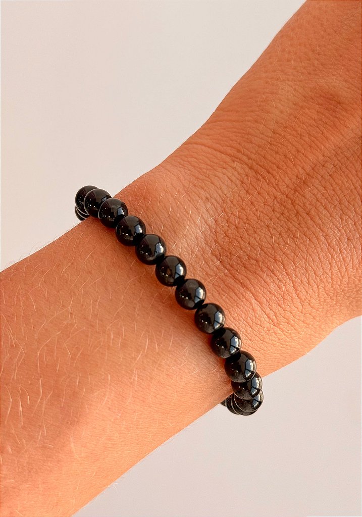 Pulseira de Turmalina Negra Redonda 6mm - Proteção Energética e Espiritual, Inseguranças e Soluções