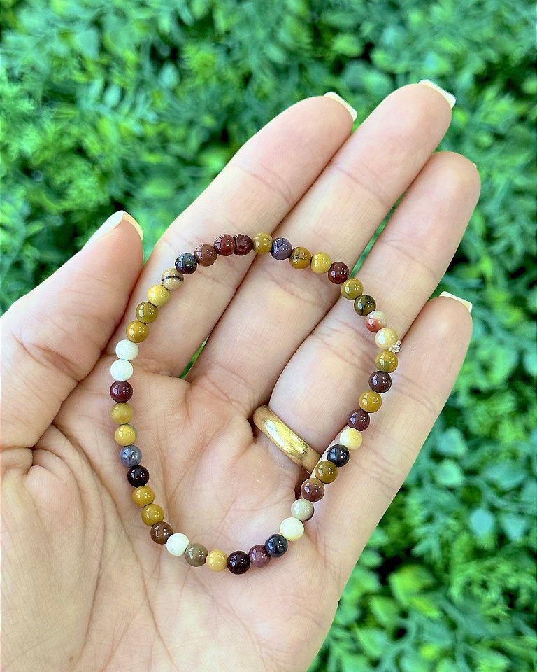 Pulseira de Jaspe Mokaíta Redonda 4mm - Correção de Karmas, Jovialidade e Força