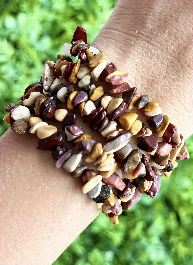 Pulseira de Jaspe Mokaíta - Coragem e Força; Correção de Karmas; Conexão com Ancestrais; Jovialidade
