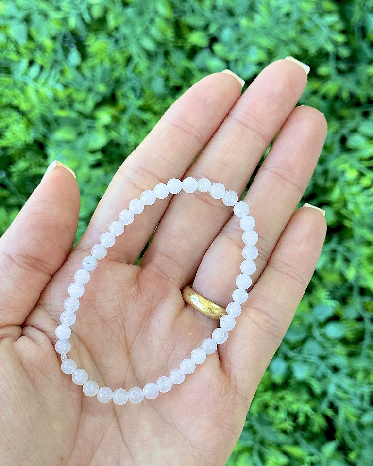 Pulseira de Quartzo Rosa Redonda 4mm - Amor, Perdão e Gratidão