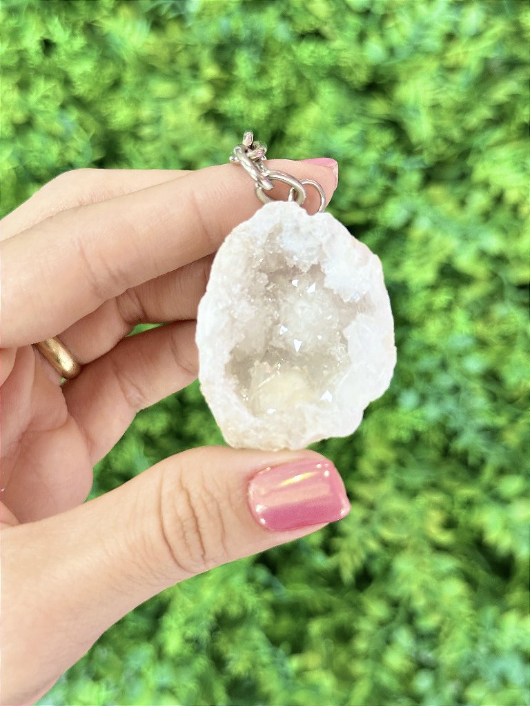 Chaveiro de Geodo de Cristal - Pedra da Sorte