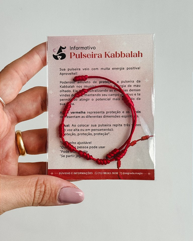 Pulseira Kabbalah dos 7 nós Vermelha - Amuleto de Proteção e Prosperidade