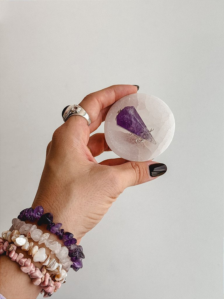 Bowl Mini de Selenita - Limpeza Energética; Paz de Espírito; Cansaço Mental e Dores