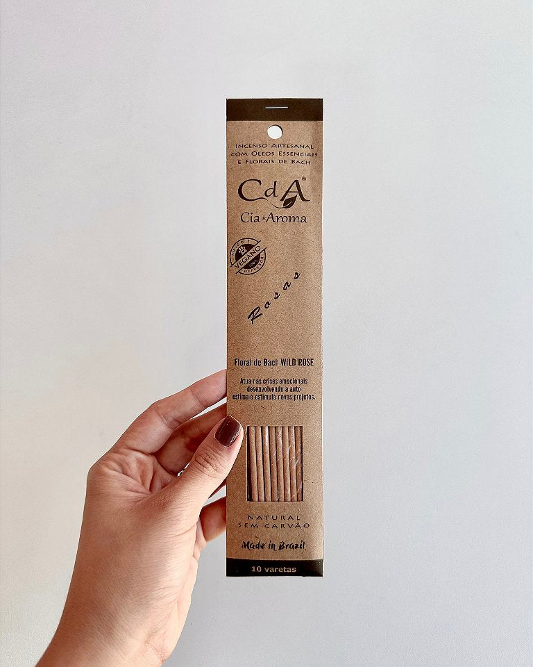 Incenso Natural Cia de Aroma - Rosas - Crises Emocionais, Autoestima e Novos Projetos