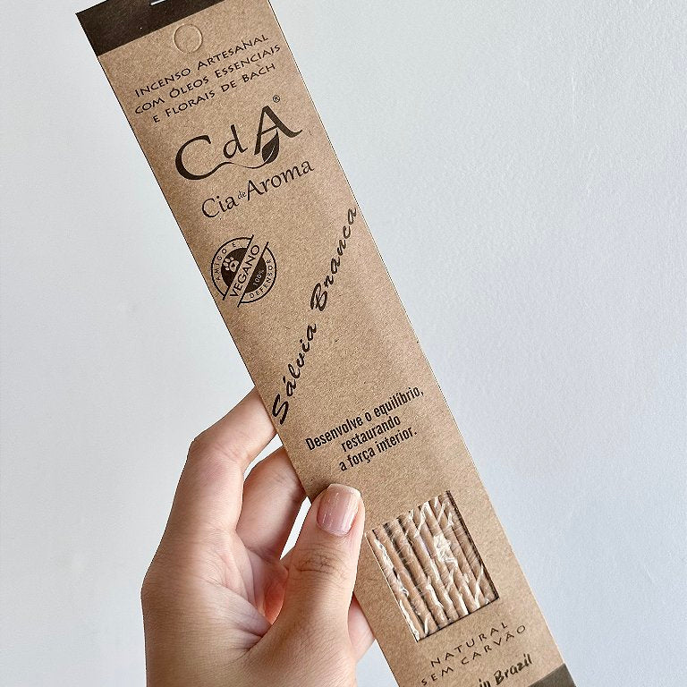 Incenso Natural Cia de Aroma - Sálvia Branca - Equilíbrio e Força Interior