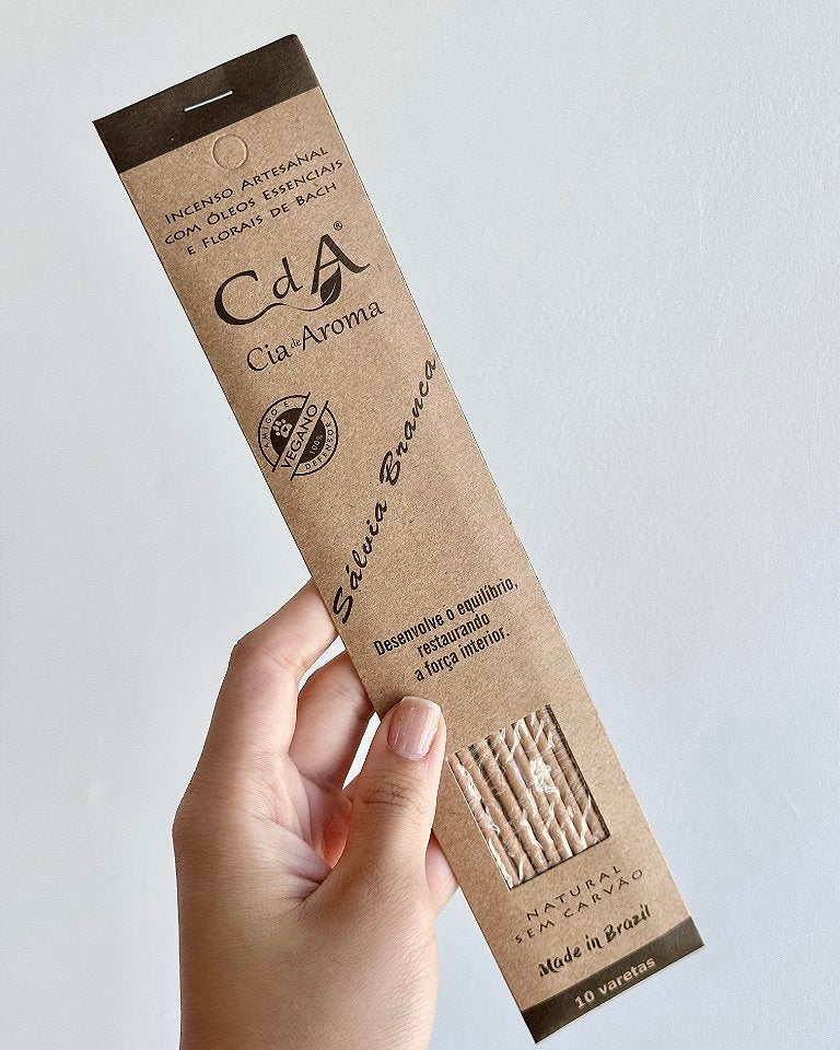 Incenso Natural Cia de Aroma - Sálvia Branca - Equilíbrio e Força Interior