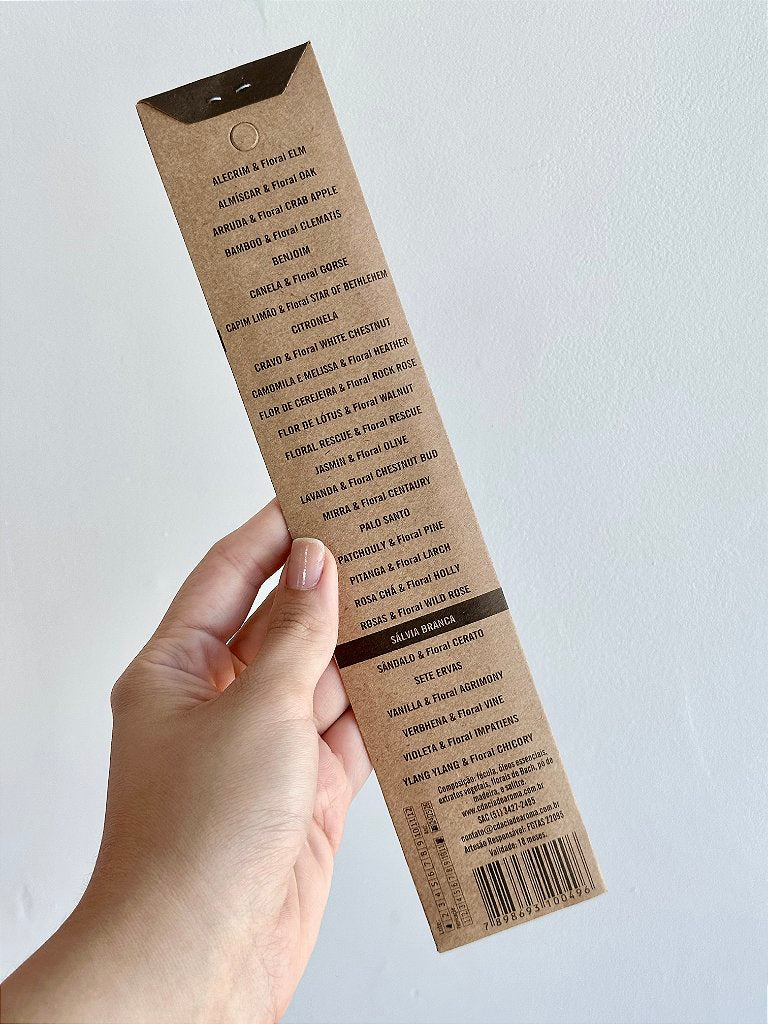 Incenso Natural Cia de Aroma - Sálvia Branca - Equilíbrio e Força Interior