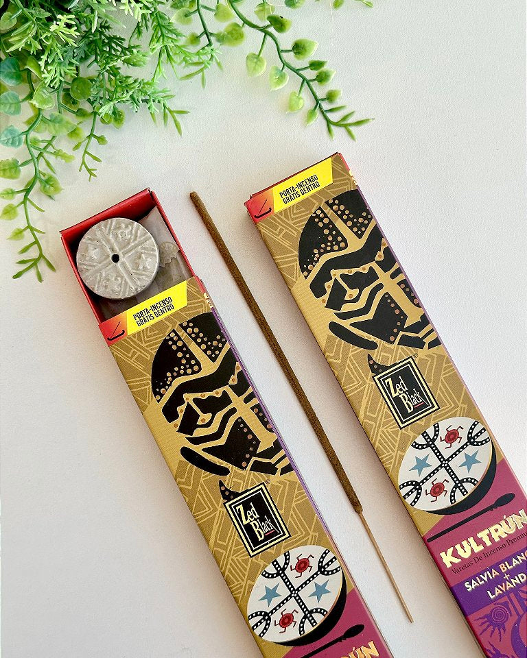 Incenso Kultrún  - Sálvia e Lavanda + Incensário
