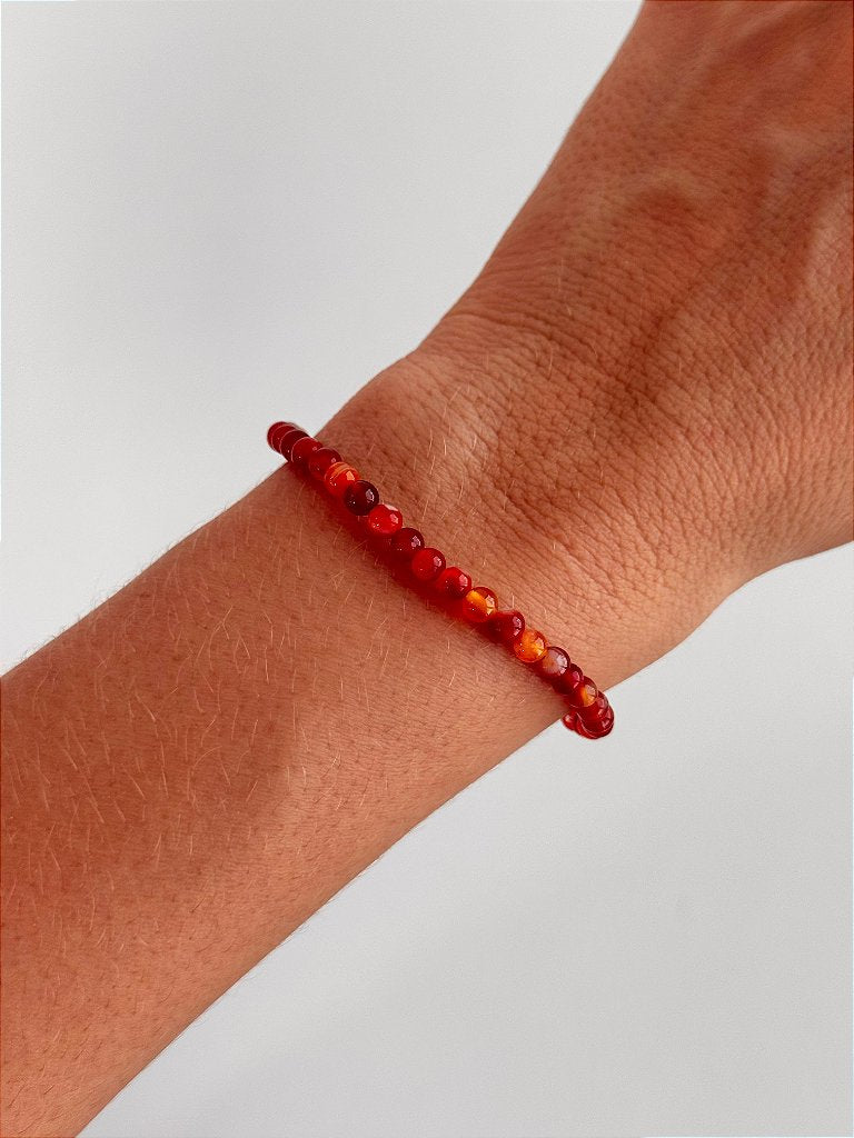 Pulseira de Ágata Redonda 4mm - Coragem e Autoconfiança