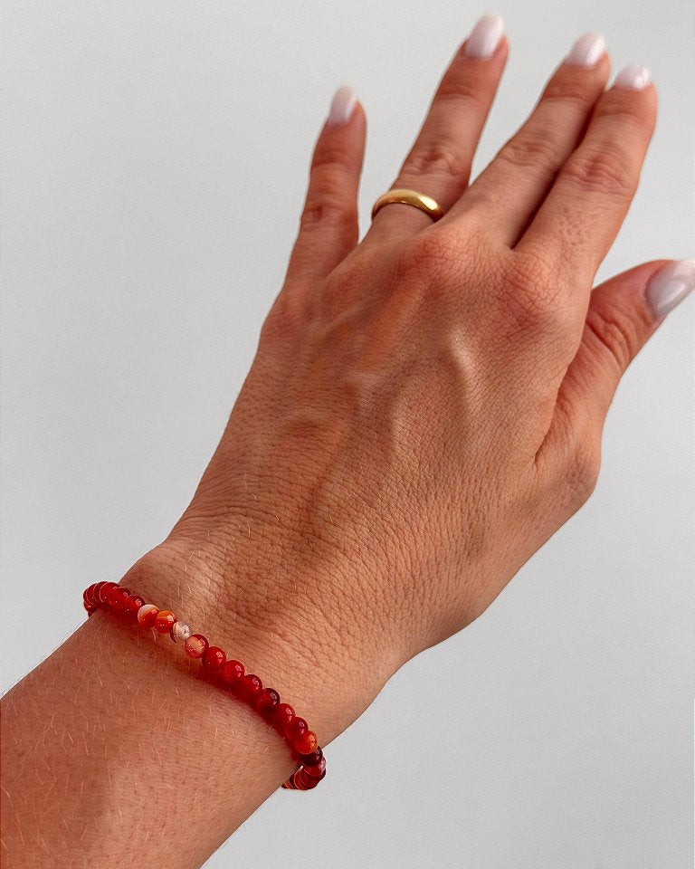 Pulseira de Ágata Redonda 4mm - Coragem e Autoconfiança