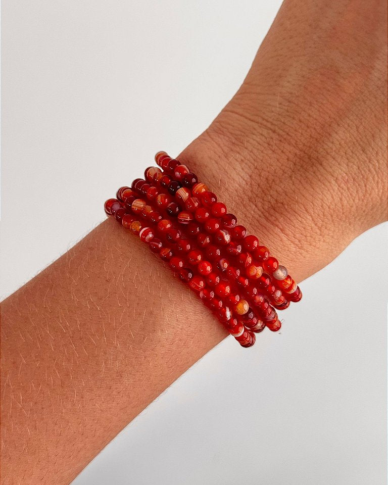 Pulseira de Ágata Redonda 4mm - Coragem e Autoconfiança