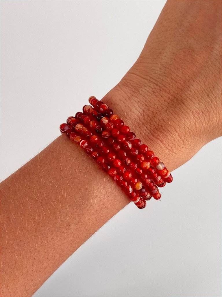 Pulseira de Ágata Redonda 4mm - Coragem e Autoconfiança