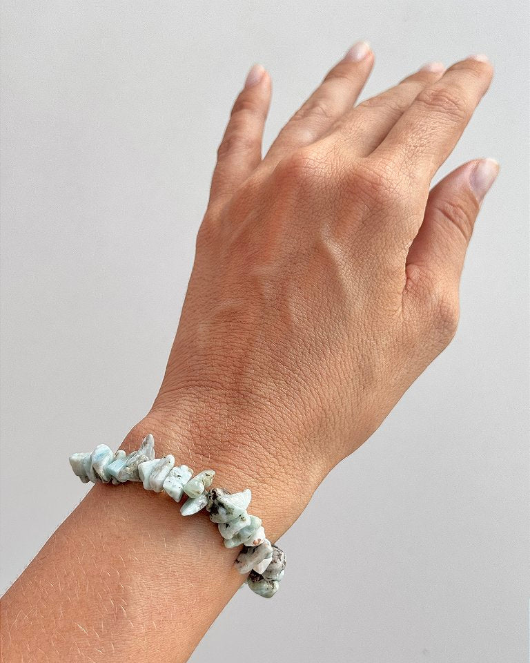 Pulseira de Larimar - Medos, Culpas, Deixar Fluir, Pessoas Controladoras