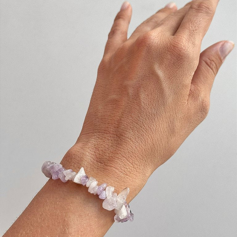 Pulseira de Ametista Lavanda - Intuição, Conexão, Espiritualidade e Eleva a Vibração