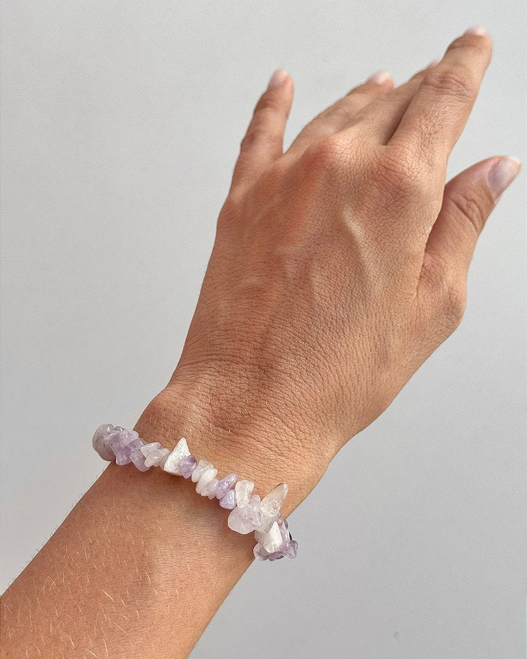 Pulseira de Ametista Lavanda - Intuição, Conexão, Espiritualidade e Eleva a Vibração