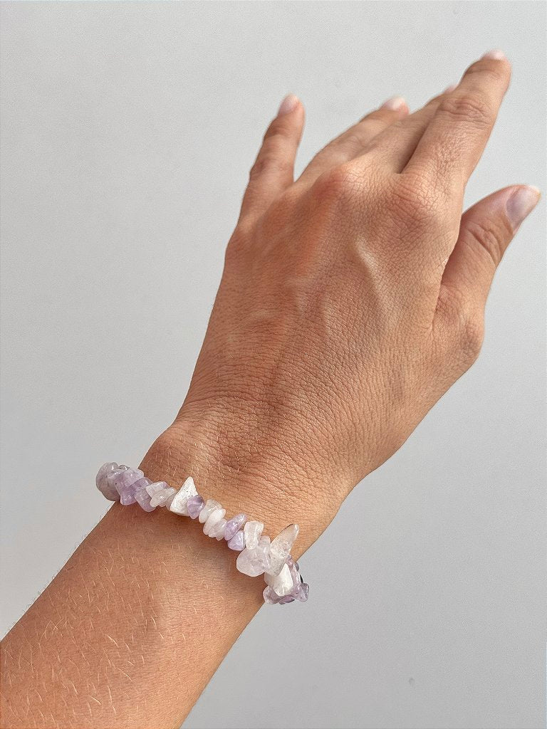 Pulseira de Ametista Lavanda - Intuição, Conexão, Espiritualidade e Eleva a Vibração