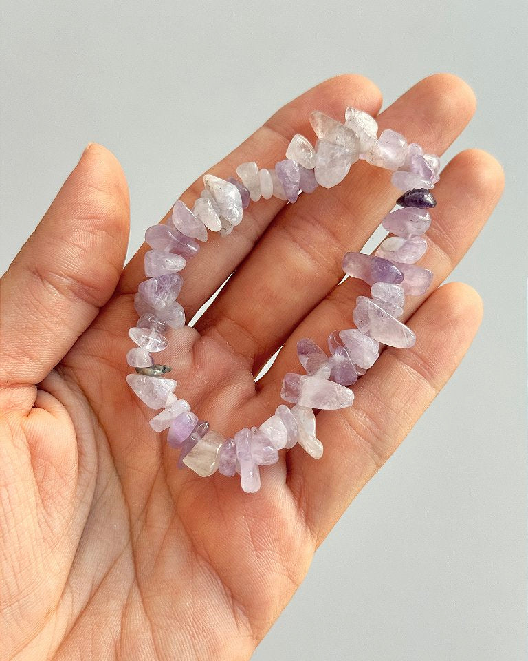 Pulseira de Ametista Lavanda - Intuição, Conexão, Espiritualidade e Eleva a Vibração