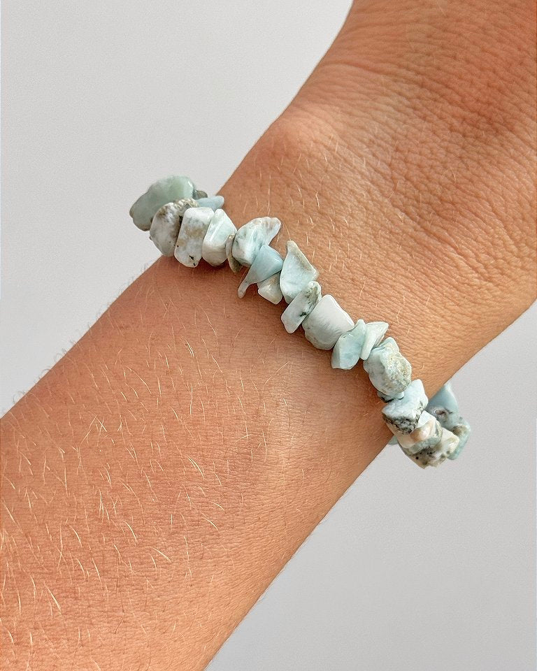 Pulseira de Larimar - Medos, Culpas, Deixar Fluir, Pessoas Controladoras