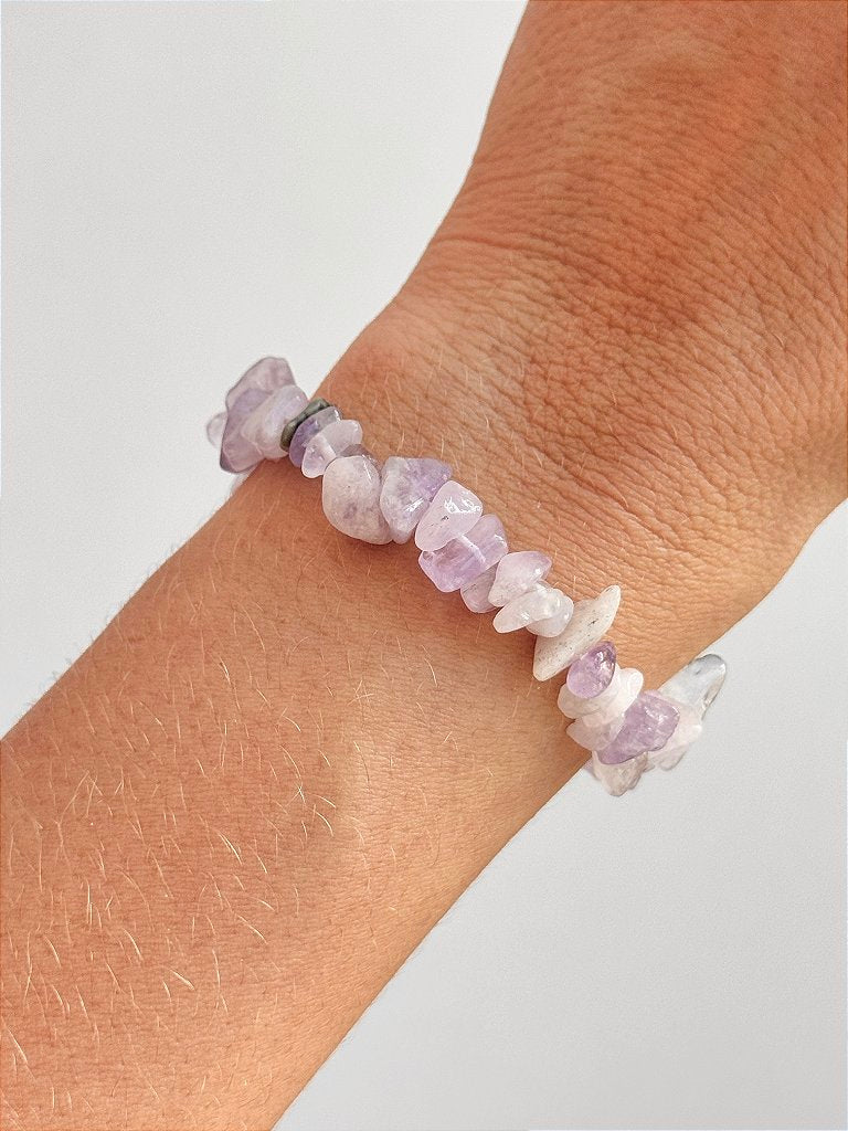 Pulseira de Ametista Lavanda - Intuição, Conexão, Espiritualidade e Eleva a Vibração