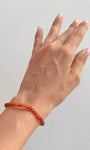 Pulseira de Cornalina Redonda 4mm - Alegria de Viver, Procrastinação, Disposição e Motivação