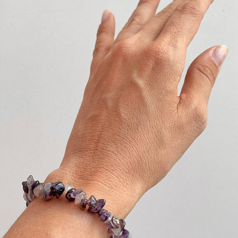 Pulseira de Ametista Roxa - Intuição, Conexão, Espiritualidade e Eleva a Vibração