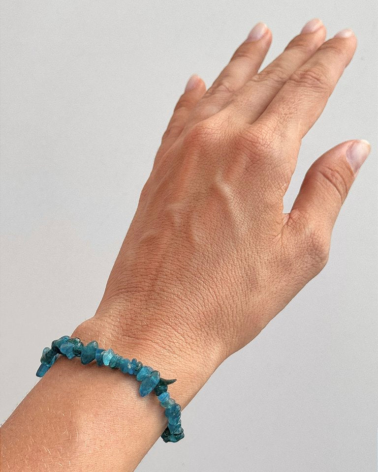 Pulseira de Apatita - Melhora Timidez, Irritabilidade e Exaustão Emocional; Auxilia com Hiperatividade e Autismo