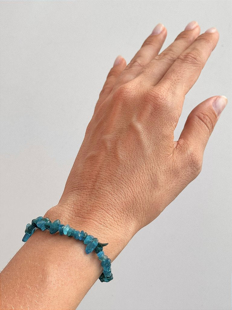 Pulseira de Apatita - Melhora Timidez, Irritabilidade e Exaustão Emocional; Auxilia com Hiperatividade e Autismo