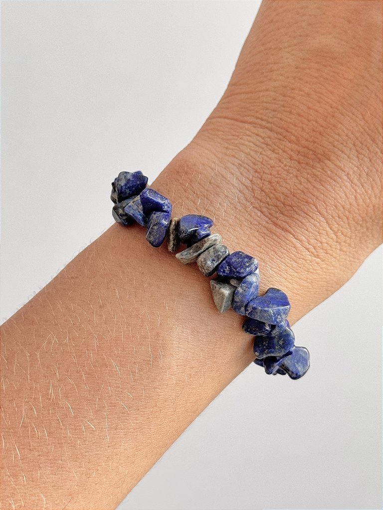 Pulseira de Lápis Lazúli - Dom, Propósito, Objetividade; Estimula Inteligência; Capta Mensagens Espirituais