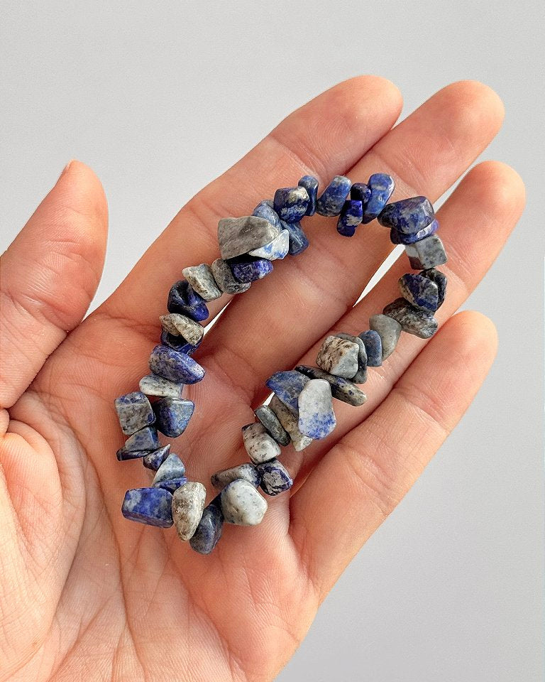 Pulseira de Lápis Lazúli - Dom, Propósito, Objetividade; Estimula Inteligência; Capta Mensagens Espirituais