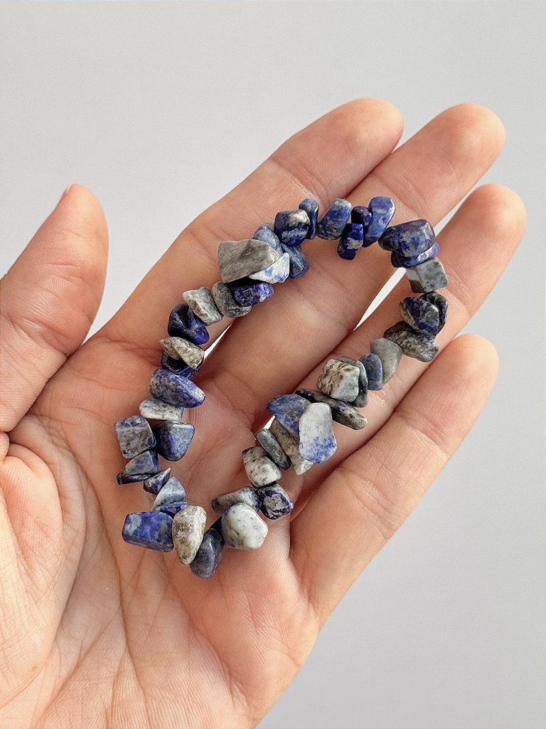 Pulseira de Lápis Lazúli - Dom, Propósito, Objetividade; Estimula Inteligência; Capta Mensagens Espirituais
