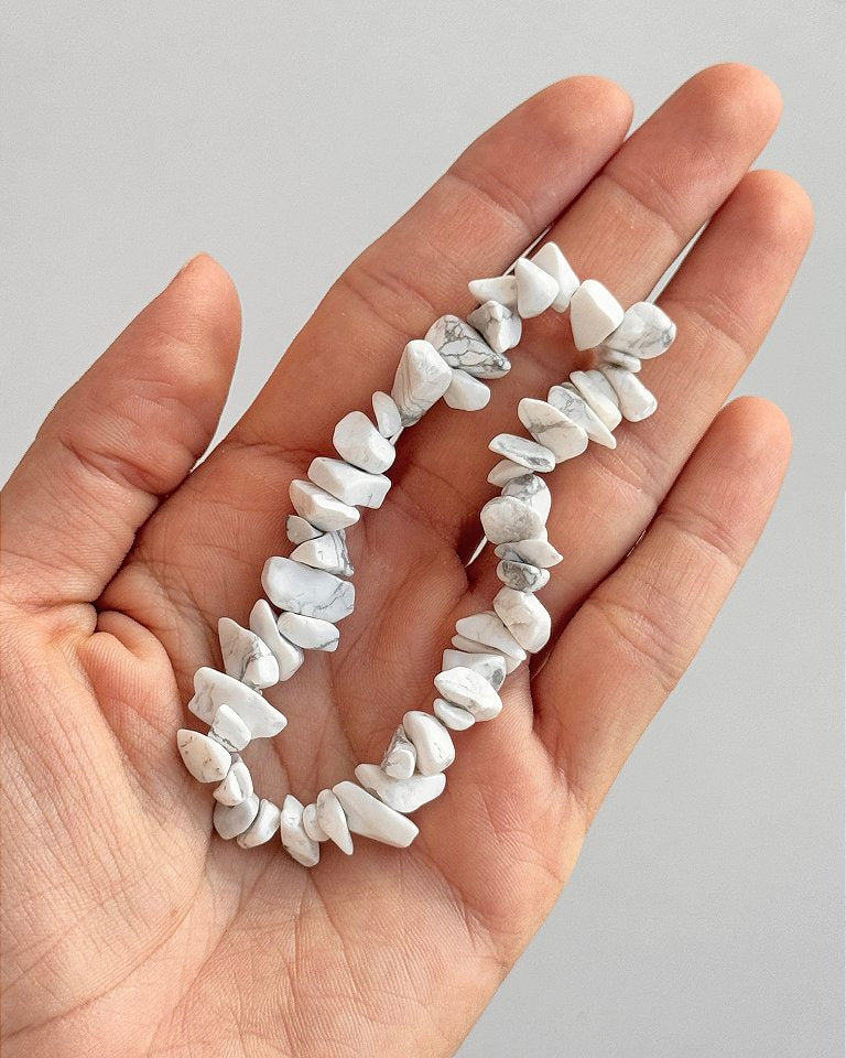 Pulseira de Howlita - Paciência, Ansiedade, Equilíbrio de Emoções e Paz