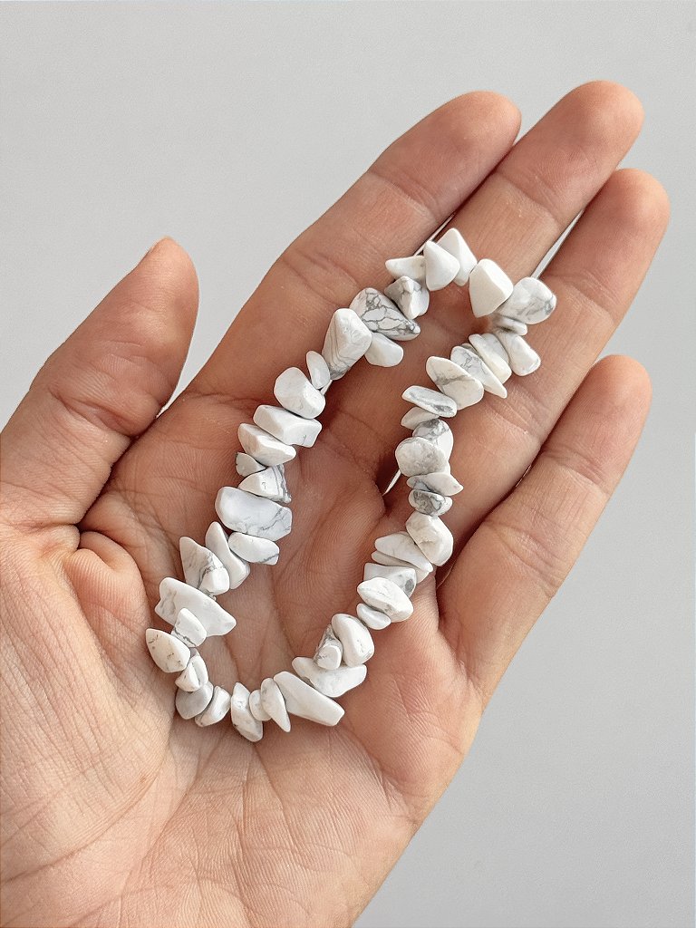 Pulseira de Howlita - Paciência, Ansiedade, Equilíbrio de Emoções e Paz