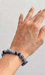 Pulseira de Quartzo Azul - Paciência, Comunicação, Medos, Sabedoria e Compreensão