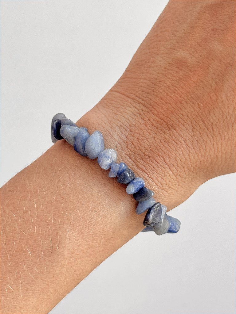 Pulseira de Quartzo Azul - Paciência, Comunicação, Medos, Sabedoria e Compreensão